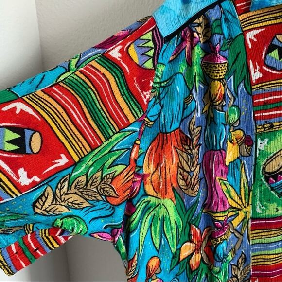 BOP Vintage Art to Wear Tropical Scene Women in Action Art Vibrant Artsy 1X - Picture 4 of 15